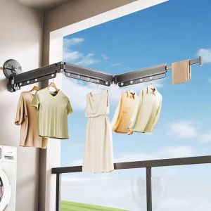 🔧Telescopic Foldable Drying Rack/hanger/easy-install/wall-mount/multifunctional/smooth Metal/scratch & Rust-proof/smooth Wood/space-saving