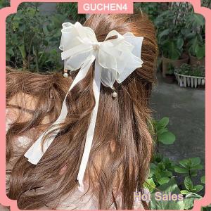 GUCHEN4🎀 Nơ Ngọc Trai kẹp tóc ruy băng kẹp tóc kẹp tóc đuôi ngựa khí chất phong cách Hàn Quốc Kẹp tóc Thời trang Phụ kiện tóc phụ nữ Mũ nón