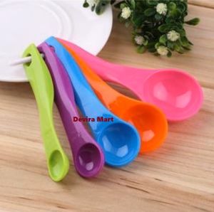 Sendok Takar Plastik Set 5 in 1 Pastel Ukuran Kue Air Bumbu Dapur Takaran Obat Makan Bayi Anak Warna Warni Berkualitas