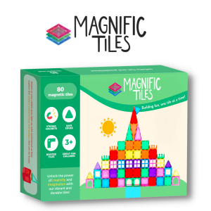 MAGNIFIC 80pc magnetic tiles expansion set | Quality Premium Durable Educational Toy / Game For Your Child and Kid