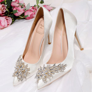 Formal Heels Pointed Wedding Shoes Fashion White 3.14inch