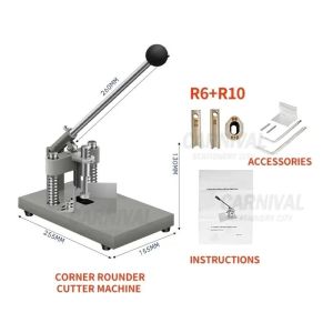 R6/R10 Dual-Blade Manual Corner Cutter Complete Kit - Precise for Paper and PVC Card Cutting