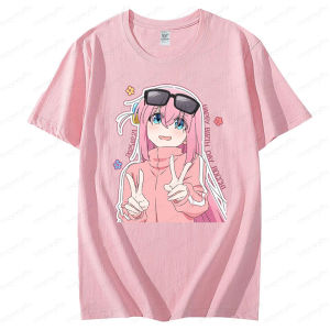BOCCHI THE ROCK Cute Bocchi Printed T-shirt Men Women Summer Daily Life Cotton Tee Tops Rock and Roll Lover Short Sleeve