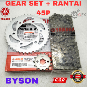 GEAR RANTAI SET BYSON YAMAHA 45P KUALITAS ORIGINAL ASLI YGP GIGI TARIK GER GIR