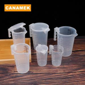 【CANAMEK】 100 250 500ML Measuring Cups Jug Clear Baking Kitchen Flour Water with cover Sc