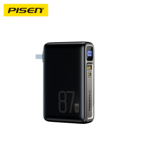 Pisen TSD319 10000 mAh GaN Powerbank Set USB C Portable Charger GaN Pro 87 Watts Wall Charger Fast Charger for Travel Compatible with Apple iPhone iPad Macbook Android