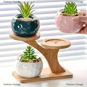 [COD] Fashion Change 2-Tier Bamboo Stand Bamboo Shelf For Home Office Compact Design Perfect For Home And Office Desktop And Balcony Decor Organizer