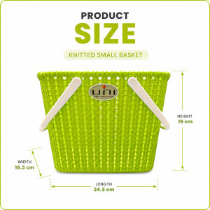Mini Knitted Plastic Storage Basket Organizer Bin with Easy Carry Handles for Home Office Bathroom Kitchen
