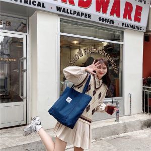 ถุงผ้าใบผ้าฝ้ายสีพื้นแฟชั่นใหม่ รุ่น Aby242 Tote Bag ตัวเลือก 8สี