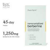 Pure Form Nanocrystallized Berberine | 1250mg Berberine + Milk Thistle | Controls Blood Sugar & Cholesterol Levels