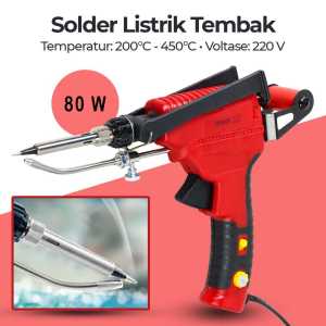 COD LEFAVOR Solder Listrik Tembak 80W Paket Hemat Timah+Mata Solder Adjustable Temperature - LEF-220V