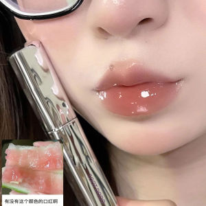 HKHO Small Silver Tube Mirror Lip Glaze Moisturizing Water Light Lipstick Lip Gloss Women Cosmetic
