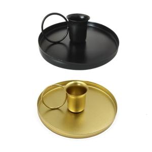 Iron Holder with Handle Elegant Metal Taper Candlestick for Wedding Christmas Table Centerpieces Stand