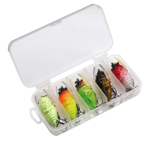 5Pcs Insect Baits Fishing Tackle Cicada Crankbait Fishing Lures Artificial Baits 4.5cm 6g Hard Baits