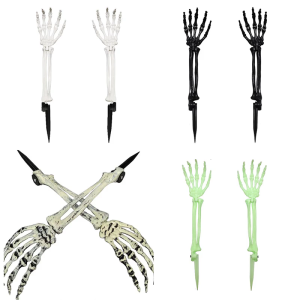 Eerie Plastic Bone Hand Ground Decoration Outdoor Halloween Property Weather proof Resistant Haunting House Accessory