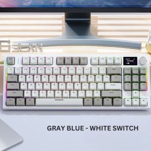 Bàn phím cơ bluetooth Attack Shark K86 - Bàn phím gaming 3 chế độ có màn hình kèm nút vặn tuỳ chỉnh