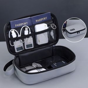 MIIQNUS Multi-Compartment Digital Accessories Storage Bag Large Capacity Multi-Pocket Electronic Organizer Pouch Travel Organizer Waterproof Travel Electronic Organizer Travel