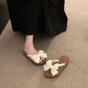 [Free Shipping] Super Cute Bowknot Flat Flip-Flops For Women Summer Outdoor Sandals New Style Non-Slip