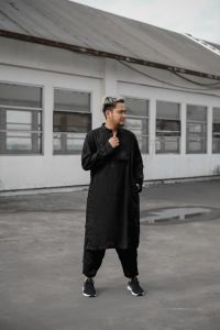 Kurta Pakistan Lengan Panjang Baju Koko Kurta Pakistan Setelan Pria Dewasa Gamis Pria Dewasa Terbaru 2025 Bahan Rayon Viscose Premium - POLLMOES