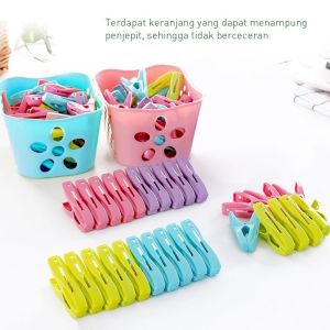 Jepitan Baju Untuk Jemuran Baju Warna Warni 30PCS FREE keranjang Clip [COD]