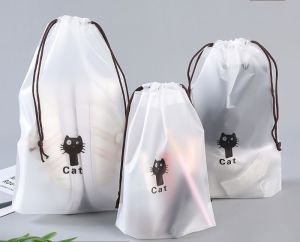 DRAWSTRING POUCH BAG TRANSPARENT DRAWSTRING POCKET PLASTICS  TRAVEL STORAGE BAG TRANSPARENT CLOTHES PLASTIC PACKAGING BAG GOODIES BAG