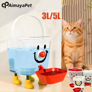 AimayaPet Automatic Water Dispenser and Pet Feeder  Large Capacity Transparent Water Fountain Pet Water Bottle