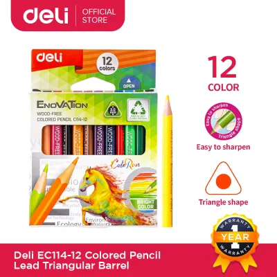 Deli Color Pencil Set 12/24/36 Color Pencil Set For Drawing Colored Pencil Popular Kids Barrels Without Wood Color Lead EC112-12-24