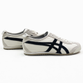 2023 Original Tiger Shoes MEXICO66 Men's and Women's Fashion Anti Slip Sports Shoes Comfortable and Breathable Leather Shoes Cream White/Black. 