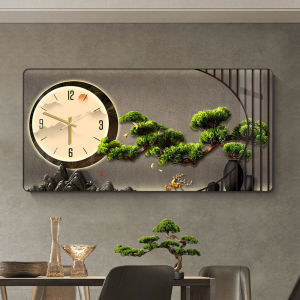 (100% ẢNH CHỤP) Tranh đồng hồ tráng gương cây tùng phong thủy trang trí decor quà tặng khai trương tân gia