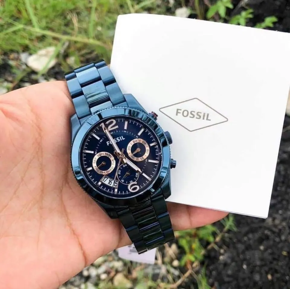 Fossil perfect boyfriend watch blue hotsell