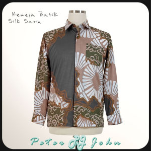 Peter N John Satin Silk Batik Shirt Long Sleeve 7043