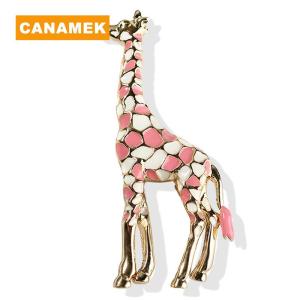 【CANAMEK】 Giraffe Brooch Pin Women Animal Badge Corsage Brooch Jewelry Gift Cute
