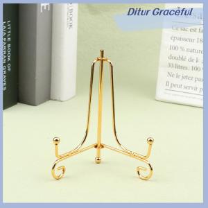 Ditur แท่นวางจัดแสดงเหล็กสีทองสำหรับงานฝีมือที่ยึดหนังสือกรอบรูปทรงชามแท่นวางจานกรอบรูปของตกแต่งขาตั้งสำหรับวางหนังสือ