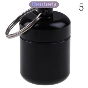 Heabety Hộp đựng thuốc mini bằng hợp kim nhôm chống nước giá đỡ chai dụng cụ chứa đồ móc khóa