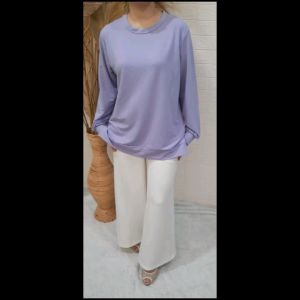 ATASAN WANITA KAOS SWEATER POLOS LENGAN PANJANG BIG SIZE XL BAHAN BABYTERRY PREMIUM