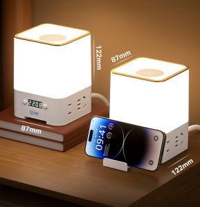 Ổ cắm điện đa năng tích hợp đèn ngủ đồng hồ TechHome kiểu dáng hiện đại tiện lợi - DT1243