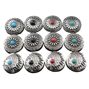 5 Pcs Flower Buttons Leather Decorative Buttons Imitation Turquoise Buttons Clothes Buttons for Craft Decoration