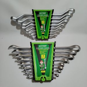 Paket 2 Set Kunci Ring Pas Set 8 Pcs 6-22mm Kombinasi CR-V Victory + Kunci Ring Set 1 Set Lengkap / kunci ring pas 1 set lengkap / kunci pas ring set