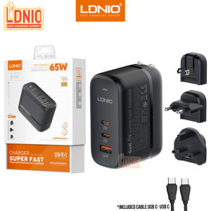 【SG In Stock🔥】LDNIO GaN Fast Charging Head Pd65w Satchel Laptop Adapter Charging Plug QC Mobile Phone Tablet Flash Charging Head with US EU UK Plug