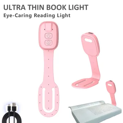 【COD/Ready Stock】 2-in-1 Clip-On Book Light Rechargeable with Dimmable Brightness Bookmark Lamp Portable Ultra-thin LED Reading Light Travel