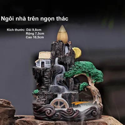 ( BÁN SỈ ) Thác Khói Nụ Trầm Hương - Lư Xông Trầm Khói Ngược Đốt Nhang Đồ Thờ Phong Thủy Phật Giáo Quà Tặng Cao Cấp.