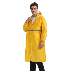 Long Raincoat Rainstorm Proof Adult Men And Women Riding Reflective Oxford Cloth Waterproof Raincoat