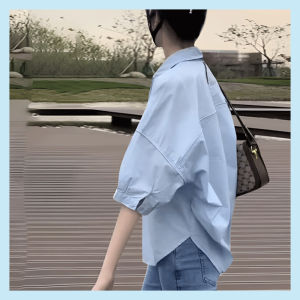 【Hot Sale】【现货24小时发货】Elegance/Confidence Loose Slimming Thin White Shirt Women Blouse Casual Wear White Blouse Plus Size