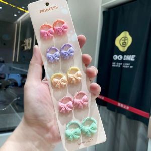 10 Pcs/Set Baby Rubber Band Korean Hair Band Fashion Childrens Hair Band Colorful Rubber Band Ponytail Hair Band Cute Mini Headwear Girls Hair Accessories Headwear Does Not Hurt Hair