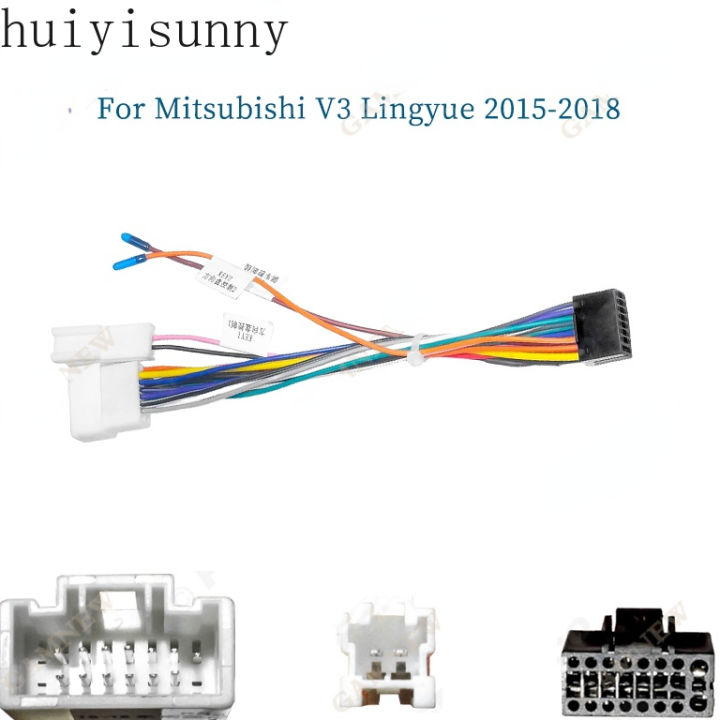 huiyisunny Car Stereo Radio 16PIN Adaptor Wiring Harness For Mitsubishi