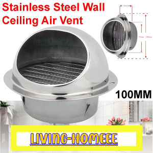 Stainless Steel Wall Ceiling Ventilation Duct/Exhaust Grill Cover Outer Wall Outlet Mask 100MM