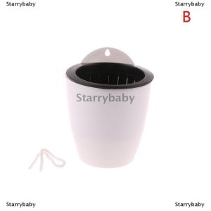 Star กระถางดอกไม้พลาสติกแบบดูดซับน้ำอัตโนมัติติดผนังกระถางต้นไม้สีเขียวผักชีลาวของตกแต่ง