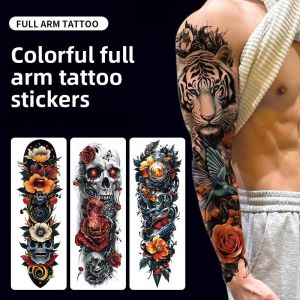 Simulated Full Arm Color Tattoo Sticker  Personalized Flower Arm Tattoo Sticker Waterproof and Durable Tatoo Stick h260819