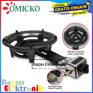 Kompor Komersial Omicko KG-011+Selang Gas+Regulator SNI Kompor Mawar Kompor Komersial Kompor Cor SNI