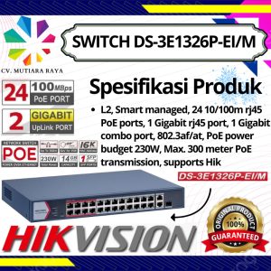 SWITCH HUB HIKVISION DS-3E1326P-EI/M